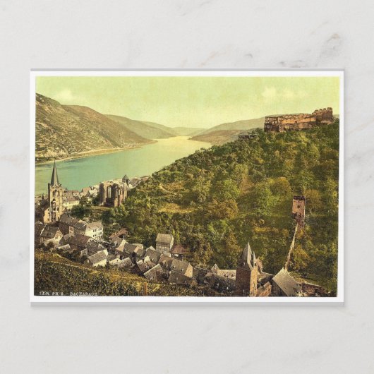Bacharach und Ruinen von Stahleck, Rhein, Deutschl Postkarte (Vorderseite)
