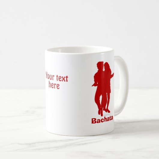 Bachata Bachata Tänzer-Silhouette-Gewohnheit Kaffeetasse (VorderseiteRechts)