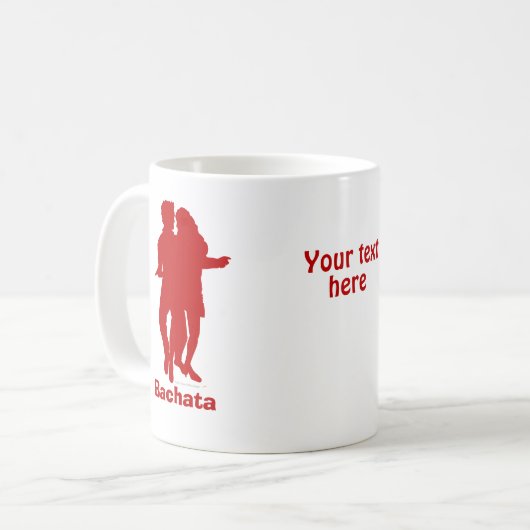Bachata Bachata Tänzer-Silhouette-Gewohnheit Kaffeetasse (Vorderseite Links)