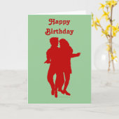 Bachata Latin Dancers Silhouette Custom Karte (Gelbe Blume)