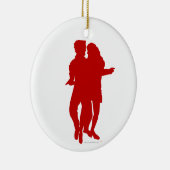 Bachata Latin Dancers Silhouette Custom Keramikornament (Rechts)