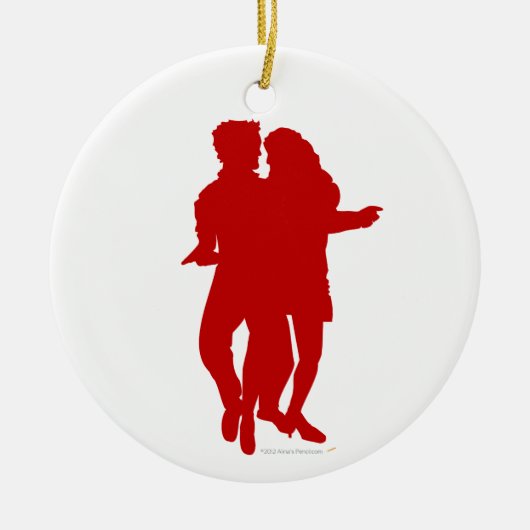 Bachata Latin Dancers Silhouette Custom Keramikornament (Vorne)