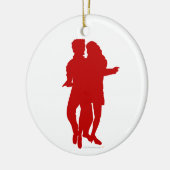 Bachata Latin Dancers Silhouette Custom Keramikornament (Links)