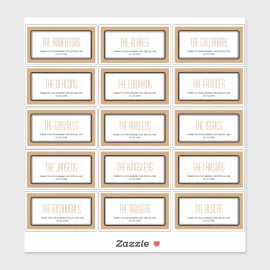 Bachbraun, rechteckig, 15 Etiketten (Blatt)