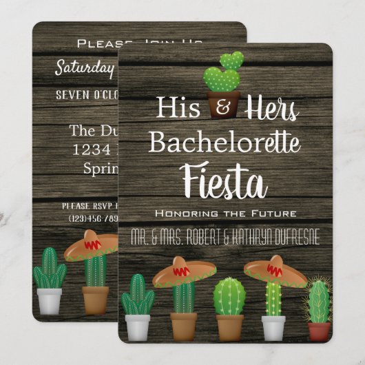 Bachelor/Bachelorette Fiesta Einladung (Vorne/Hinten)