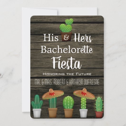 Bachelor/Bachelorette Fiesta Einladung (Vorderseite)