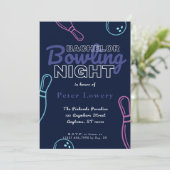 Bachelor Bowling Night Party Einladung (Stehend Vorderseite)