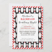 Bachelor Bowling Night Party Einladung (Vorderseite)