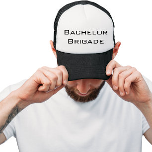 Bachelor Brigade Black and White Bachelor Party Truckerkappe