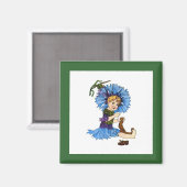 Bachelor Button Magnet (Vorderseite/Rückseite)
