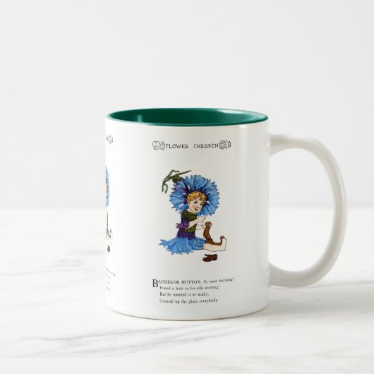 Bachelor Button Zweifarbige Tasse (Rechts)