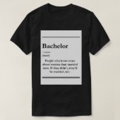 Bachelor - Definitionsaufkleber T-Shirt (Design vorne)