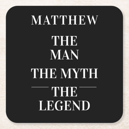 Bachelor der Legende Schwarz-weiß Rechteckiger Pappuntersetzer (Vorderseite)