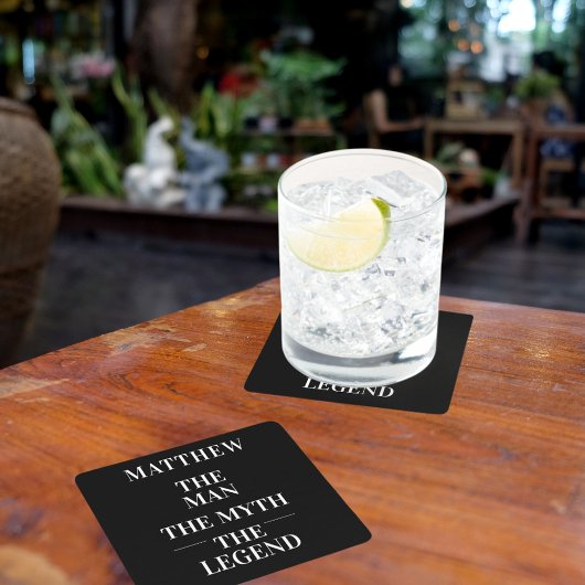 Bachelor der Legende Schwarz-weiß Rechteckiger Pappuntersetzer