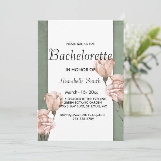 Bachelor-Einladung im angesagten Grün Einladung (Stehend Vorderseite)