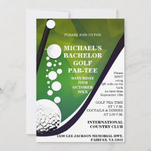 Bachelor Golf Par-T-Shirt Golf Bachelor Party Einladung