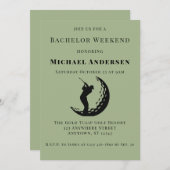 Bachelor Golf Weekend Party Einladung (Vorne/Hinten)