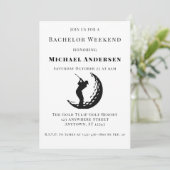 Bachelor Golf Weekend Party Einladung (Stehend Vorderseite)