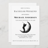 Bachelor Golf Weekend Party Einladung (Vorne/Hinten)