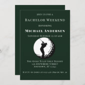Bachelor Golf Weekend Party Einladung (Vorne/Hinten)