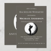Bachelor Golf Weekend Party Einladung (Vorne/Hinten)