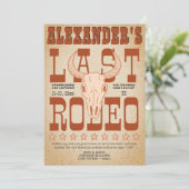 Bachelor Last RODEO Western Cowboy Texas Adventure Einladung (Stehend Vorderseite)