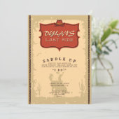 Bachelor Letzter Western Cowboy Texas Adventure Einladung (Stehend Vorderseite)