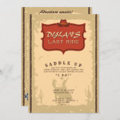 Bachelor Letzter Western Cowboy Texas Adventure Einladung (Vorne/Hinten)