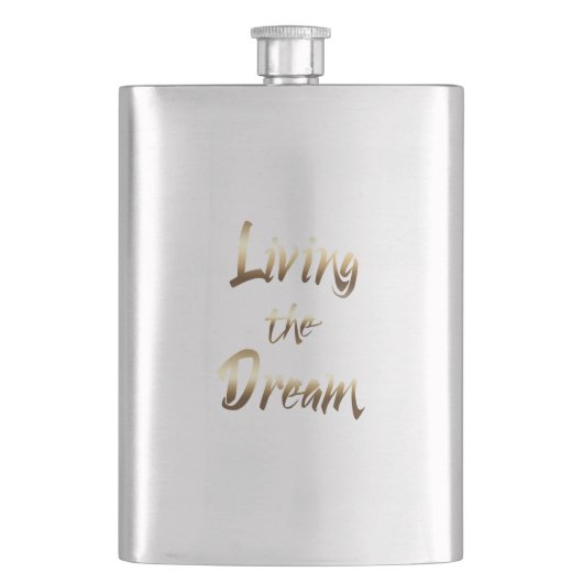 Bachelor Living the Dream Gold Flachmann (Vorderseite)