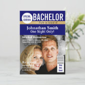 Bachelor Magazin Foto PERSONALIZE Einladung (Stehend Vorderseite)