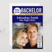 Bachelor Magazin Foto PERSONALIZE Einladung (Vorne/Hinten)