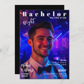 Bachelor Night Magazine Cover Einladung (Vorne/Hinten)