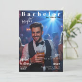 Bachelor Night Magazine Cover Einladung (Stehend Vorderseite)