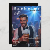 Bachelor Night Magazine Cover Einladung (Vorne/Hinten)