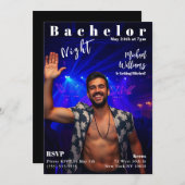 Bachelor Night Magazine Cover Einladung (Vorne/Hinten)