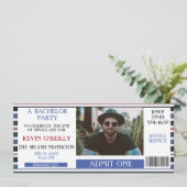 Bachelor oder Stag Party Foto Einladungskarte Einladung (Stehend Vorderseite)