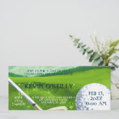 Bachelor oder Stag Party Golf Eintrittskarte Einladung (Stehend Vorderseite)