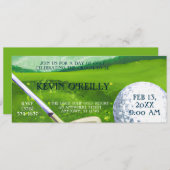 Bachelor oder Stag Party Golf Eintrittskarte Einladung (Vorne/Hinten)