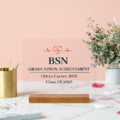 Bachelor of Science in Nursing Benutzerdefinierter Acrylschild (Hochzeit)