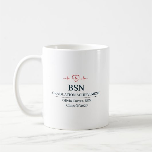 Bachelor of Science in Nursing Benutzerdefinierter Kaffeetasse (Links)
