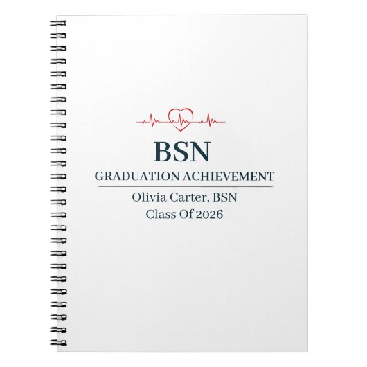 Bachelor of Science in Nursing Benutzerdefinierter Notizblock (Vorderseite)