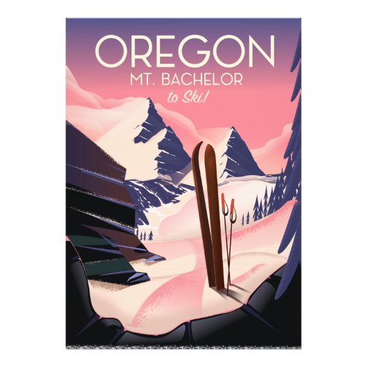 Bachelor Oregon Skifahrplakat Fotodruck (Vorne)