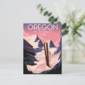 Bachelor Oregon Skifahrplakat Postkarte (Stehend Vorderseite)
