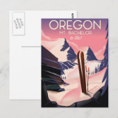 Bachelor Oregon Skifahrplakat Postkarte (Vorne/Hinten)
