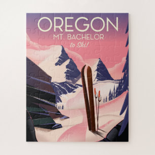 Bachelor Oregon Skifahrplakat Puzzle