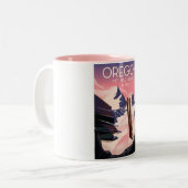 Bachelor Oregon Skifahrplakat Zweifarbige Tasse (Vorderseite Links)