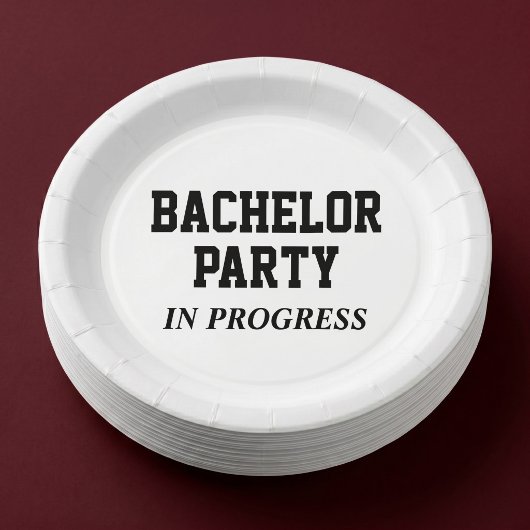 Bachelor-Partei im Gange Pappteller