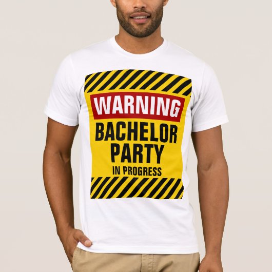 Bachelor-Partei wird gewarnt T-Shirt (Vorderseite)