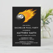 Bachelor Party 8 Ball Pool Billards Einladung (Stehend Vorderseite)