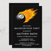 Bachelor Party 8 Ball Pool Billards Einladung (Vorne/Hinten)